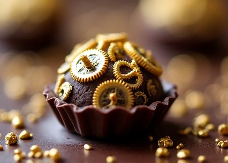 歯車をモチーフにした精密な料理デコレーション