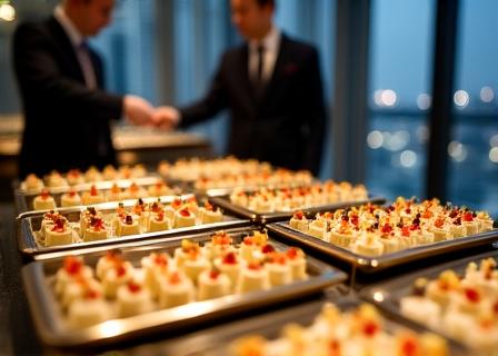 港区のオフィスビルで開催された洗練されたコーポレートケータリング