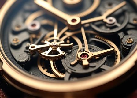 精密な歯車細工のクローズアップ
