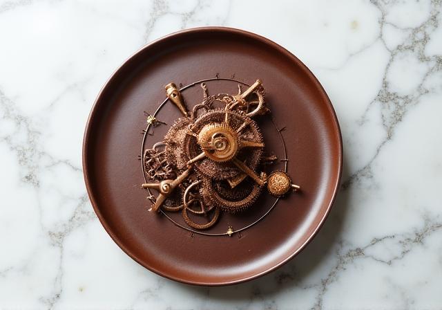 精密機械のような美しいデザートプレート