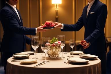 優雅な空間で行われるメニューの試食会